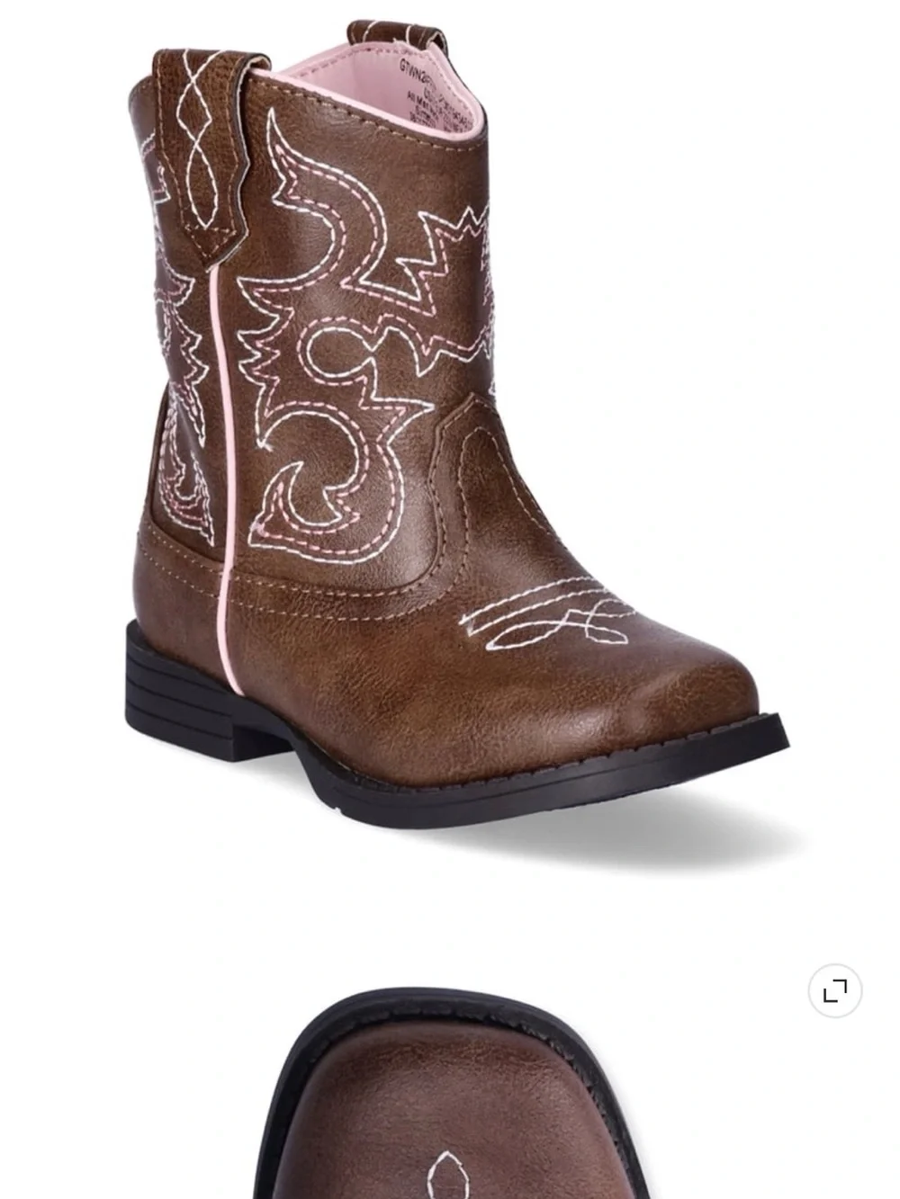wonder nation Brown and Pink Girls Western Cowboy Boots